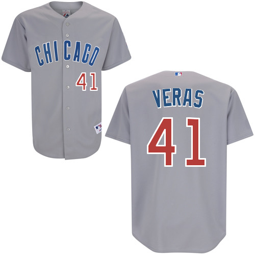 Jose Veras #41 MLB Jersey-Chicago Cubs Men's Authentic Road Gray Baseball Jersey